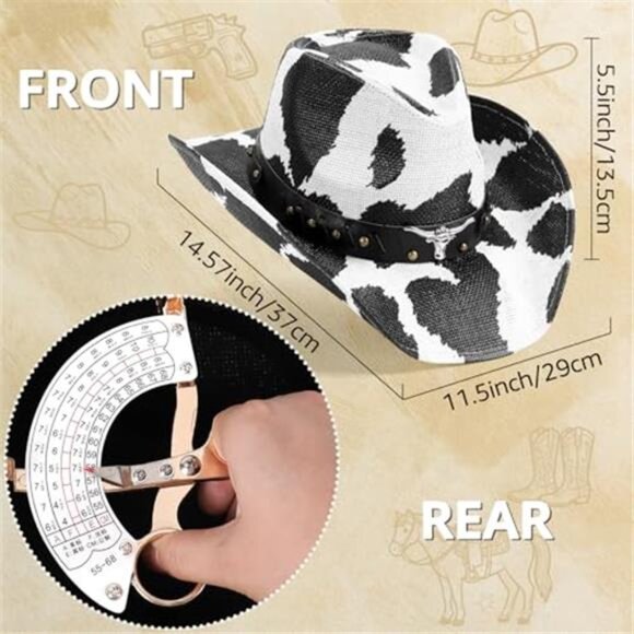 Straw Cowboy Hat for Men and Women Cowboys Cowgirls Woven Crease for Western main image 6